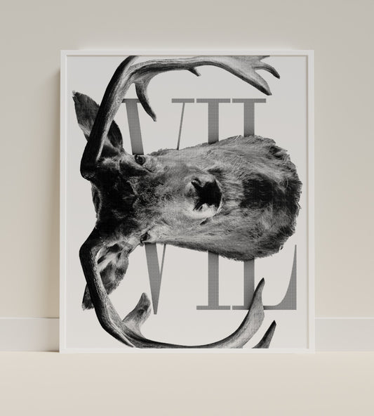 Wild Deer Print Modern Rustic Wall Art Decoration