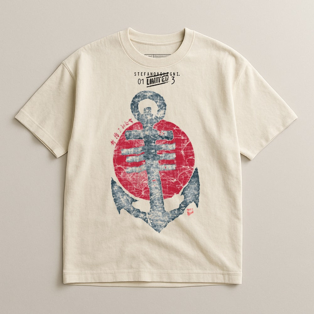Vintage Anchor Print Graphic Tee Casual Shirt