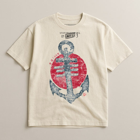 Vintage Anchor Print Graphic Tee Casual Shirt