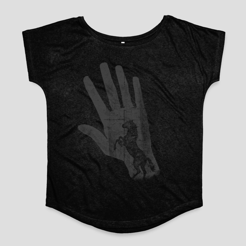 Hand and Horse Print Graphic Loose Fit T-Shirt