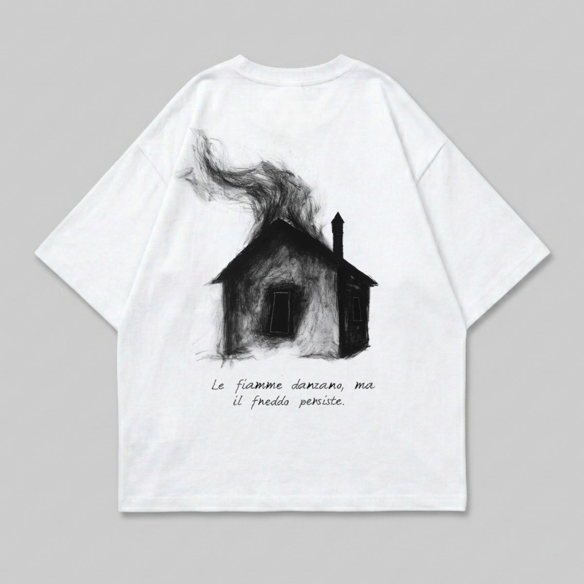 Smoking House Illustration Italian Text T-shirt product type