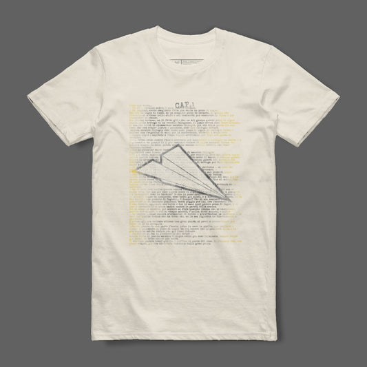 Paper Airplane Shirt with Text Graphic Tee