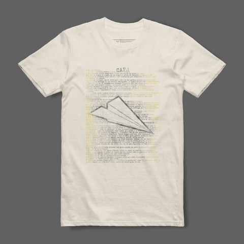 Paper Airplane Shirt with Text Graphic Tee