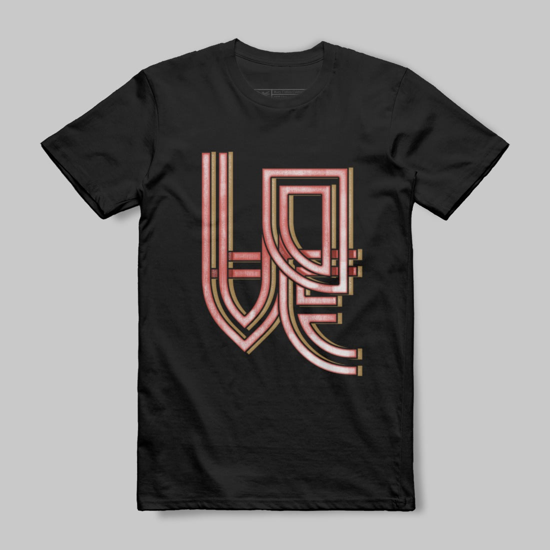 Black T-Shirt with Love Typography Design