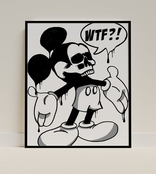 Dripping Skull Cartoon Character Artwork Print