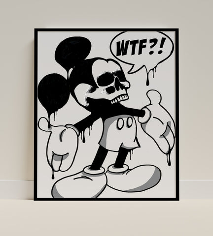 Dripping Skull Cartoon Character Artwork Print