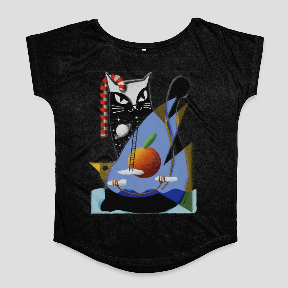 Cat and Fruit Abstract Art Print Women's T-Shirt