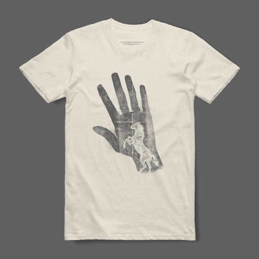 Unique Hand and Horse Design T-shirt for Stylish Look