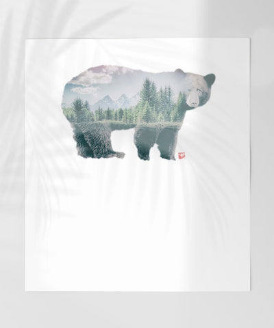 Bear with Forest and Mountain Landscape product type