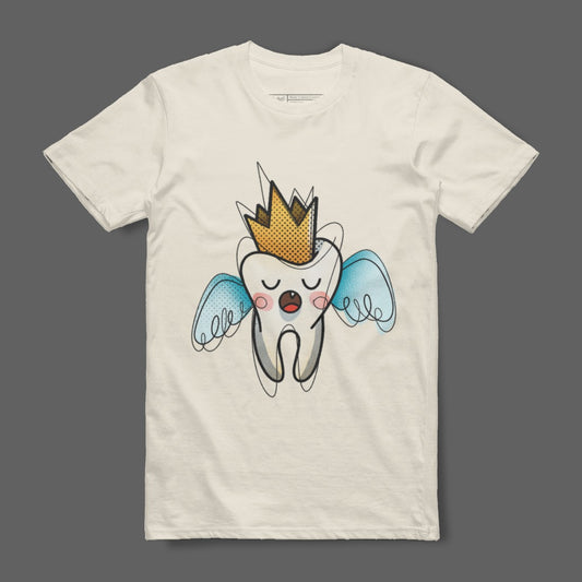 Cute Tooth Cartoon Design Graphic Tee for Kids