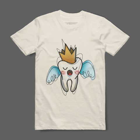 Cute Tooth Cartoon Design Graphic Tee for Kids