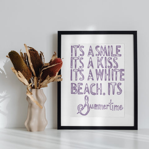 It's a Smile It's a Kiss It's a White Beach Painting