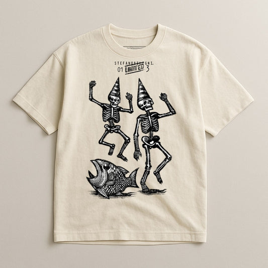 Dancing Skeletons and Fish Graphic T-shirt