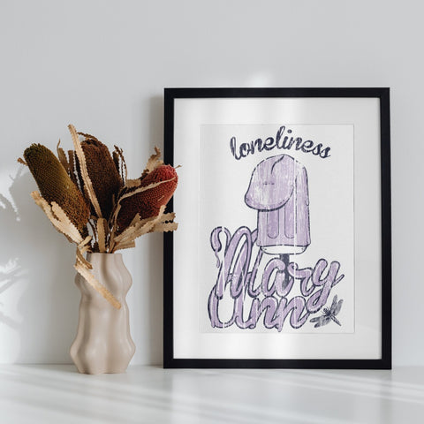 Loneliness Mary Anne Ice Cream Poster Framed Artwork
