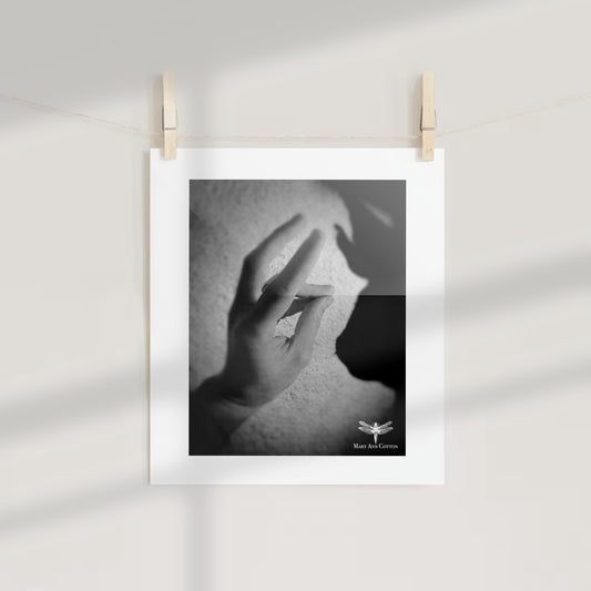 Black and White Hand Gesture Photography Print