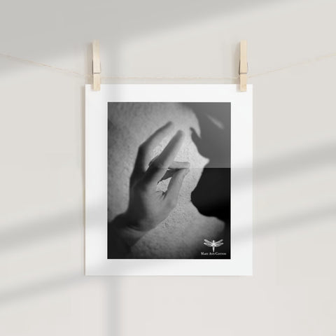 Black and White Hand Gesture Photography Print