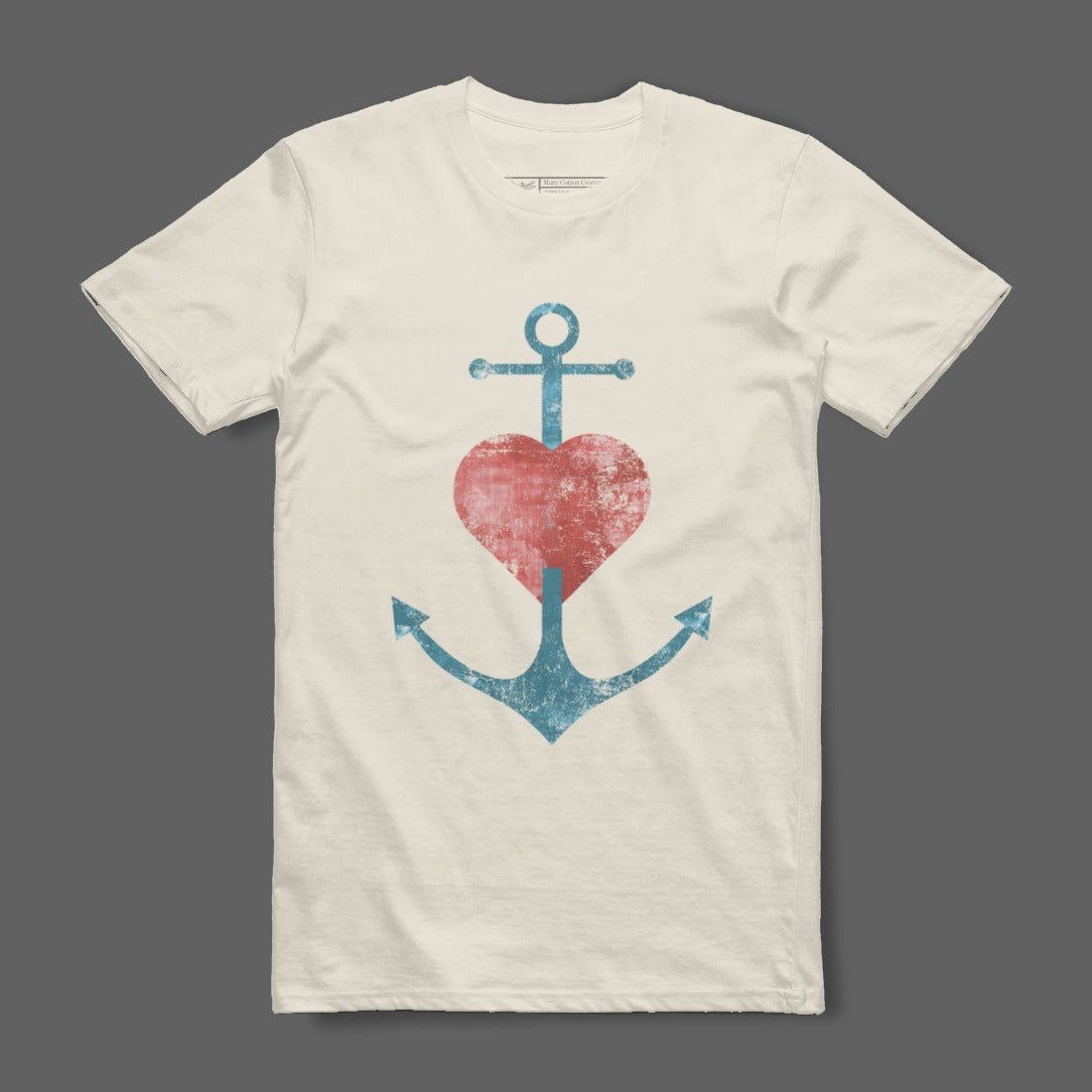 Vintage Anchor and Heart Design T-shirt