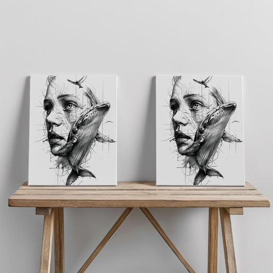 Quadro canvas white-woman