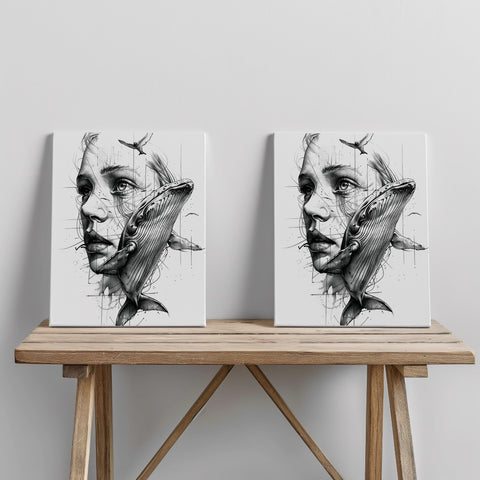 Quadro canvas white-woman