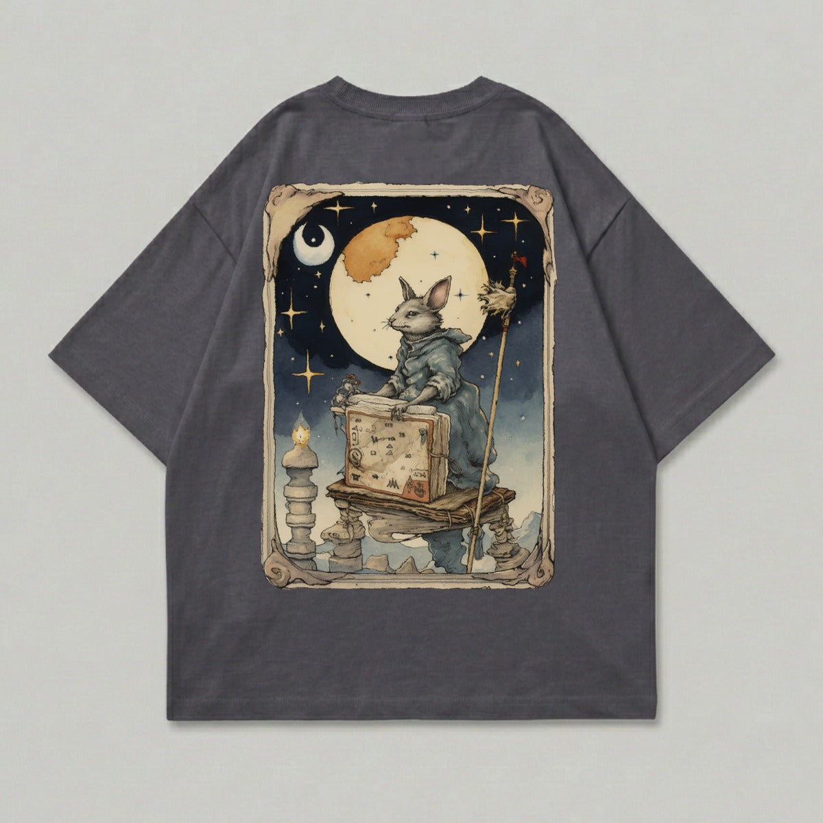 Enchanted Scholar Rabbit Lunar Night Cosmic Book product type
Rabbit art
Scholar rabbit
Wizard bunny
Lunar magic
Moon phases
Starry night
Cosmic fantasy
Enchanted book
Mystical creature
Celestial artwork
Magic staff
Candlelight scene
Ancient wisdom
Esoteric design
Dark academia aesthetic
Witchy vibes
Mythical beast
Astrological theme
Spiritual rabbit
Dreamy illustration