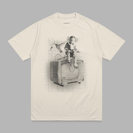 Child Rides Bicycle Television Hummingbird Surreal product type