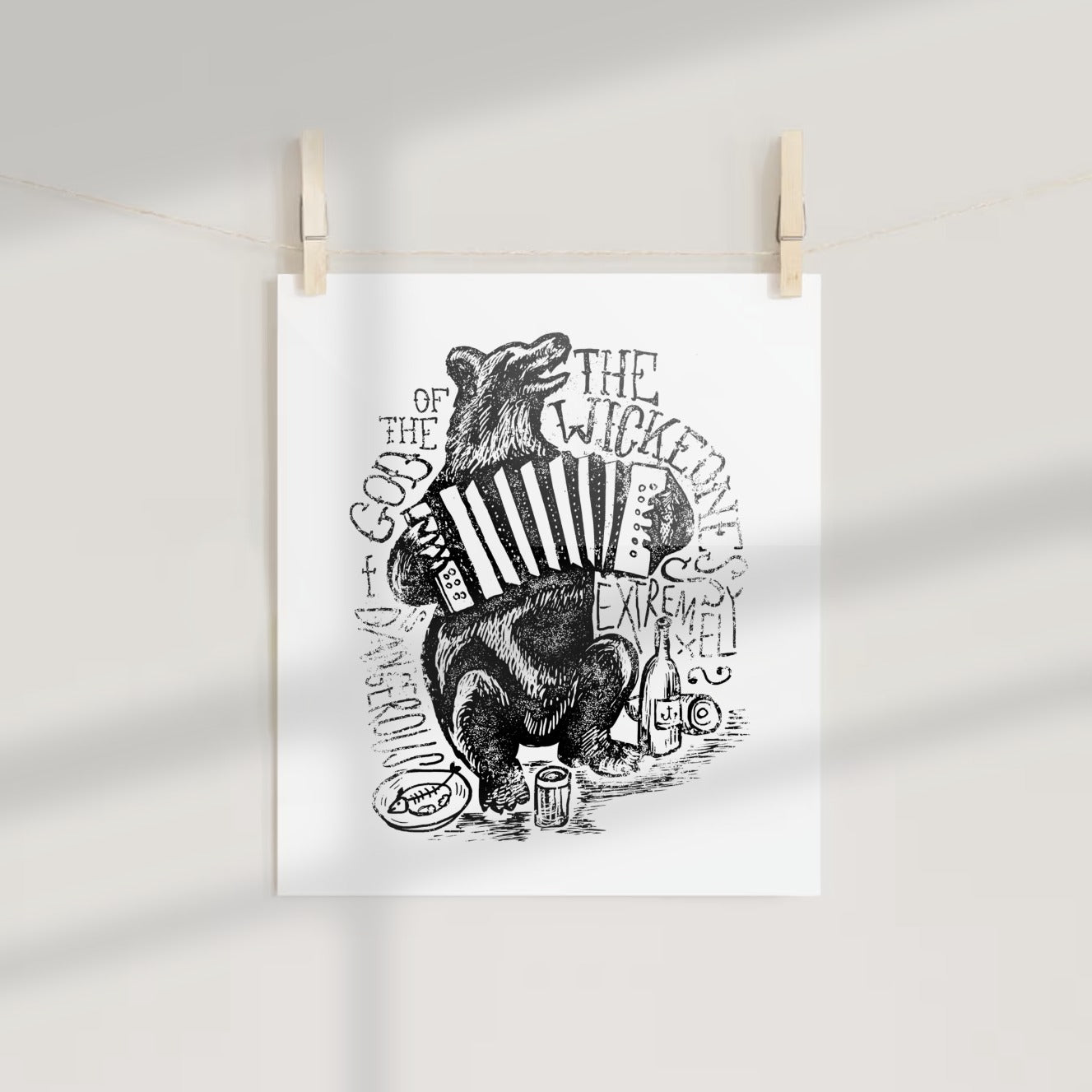 The Wickedest Accordion Playing Bear Art Print