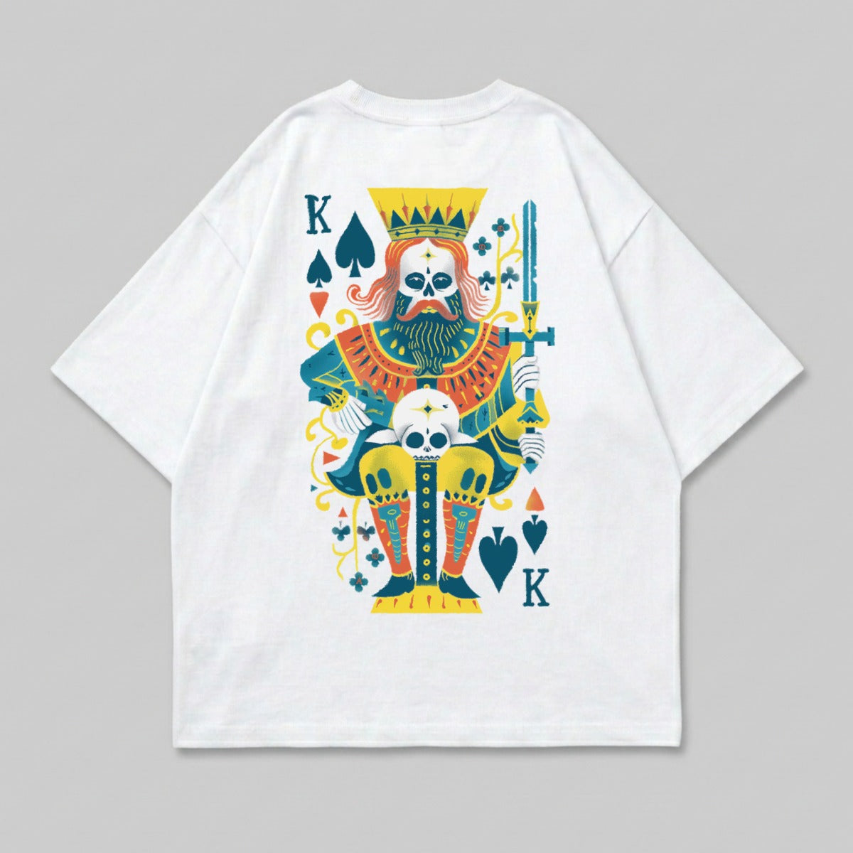 Skull King Spade Card Graphic Print Colorful product type

king card
spade card
skull design
playing card art
graphic tee
unique print
colorful design
fantasy art
gothic style
sword king
card game theme
skeleton king
cool print
oversized tee
streetwear
casual fashion
deck cards
royal design
dark fantasy
abstract king
