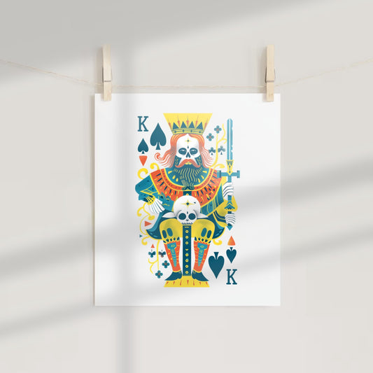 Unique Skeleton King of Spades Art Print Poster