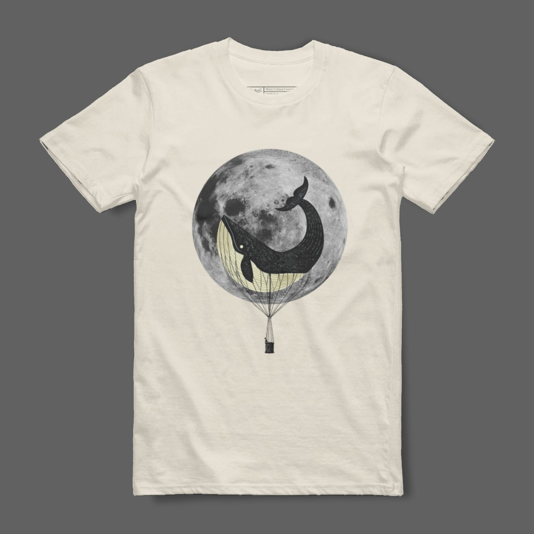 Moon Whale Balloon Design Graphic T-shirt