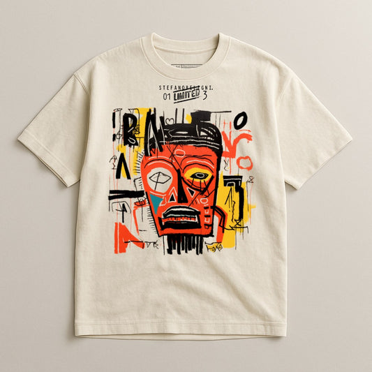 Artistic Abstract Face Design Graphic Tee