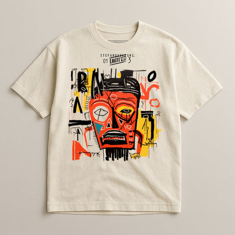Artistic Abstract Face Design Graphic Tee