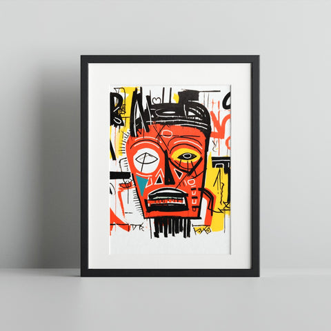 Abstract Face Graffiti Style Wall Art Print Product