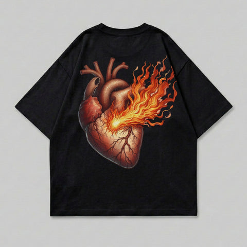 Burning Heart Anatomy Graphic Design Black product type