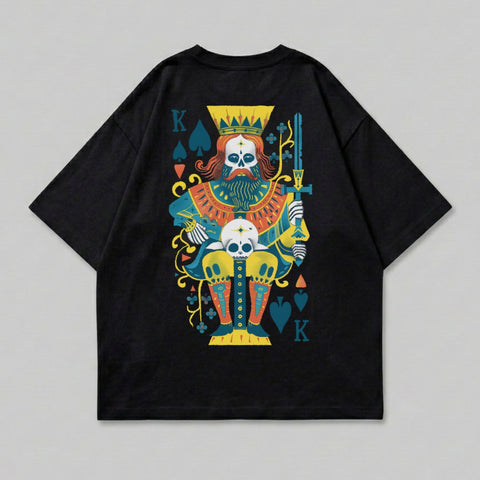 Spades King Skull Graphic Art Playing Card T-shirt product type