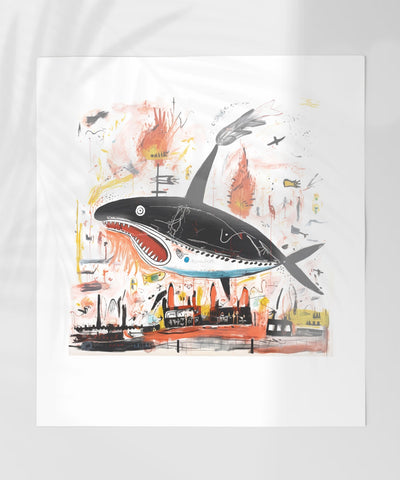 Abstract Whale Art with Colorful Background product