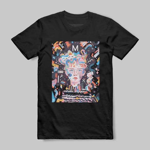 Colorful Illustrated Face Pattern T-Shirt Product