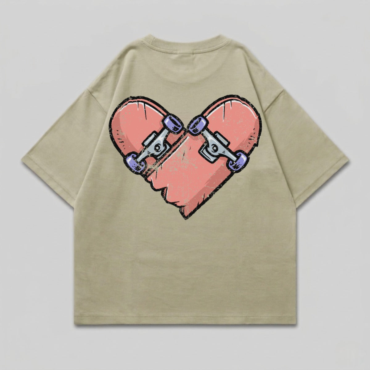 Skateboard Trucks Split Heart Back Graphic T-shirt product type