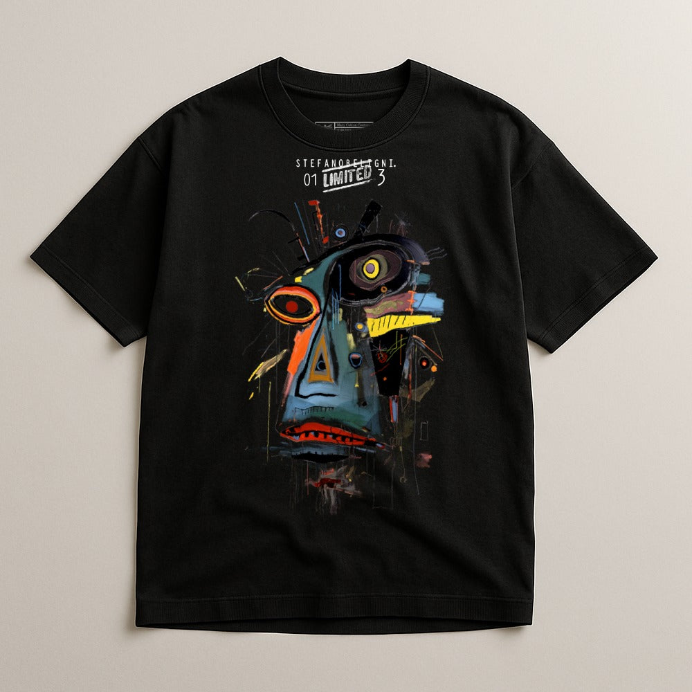 Unique Abstract Art Face Graphic Tee for Stylish Look