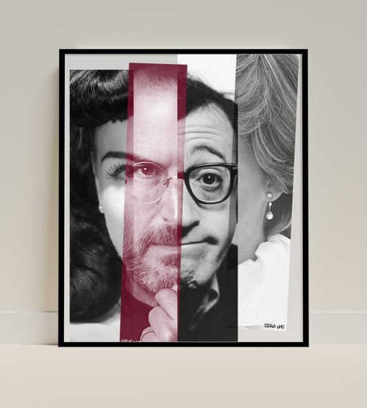 Unique Split Face Portrait Art Print for Home Decor