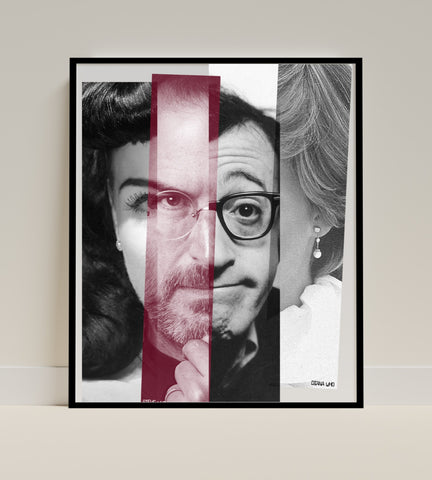 Unique Split Face Portrait Art Print for Home Decor