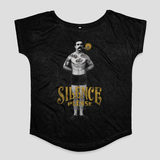 Silence Please with Vintage Strongman T-shirt