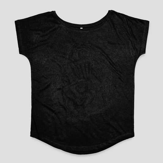 Black T-Shirt with Subtle Distressed Graphic Printing