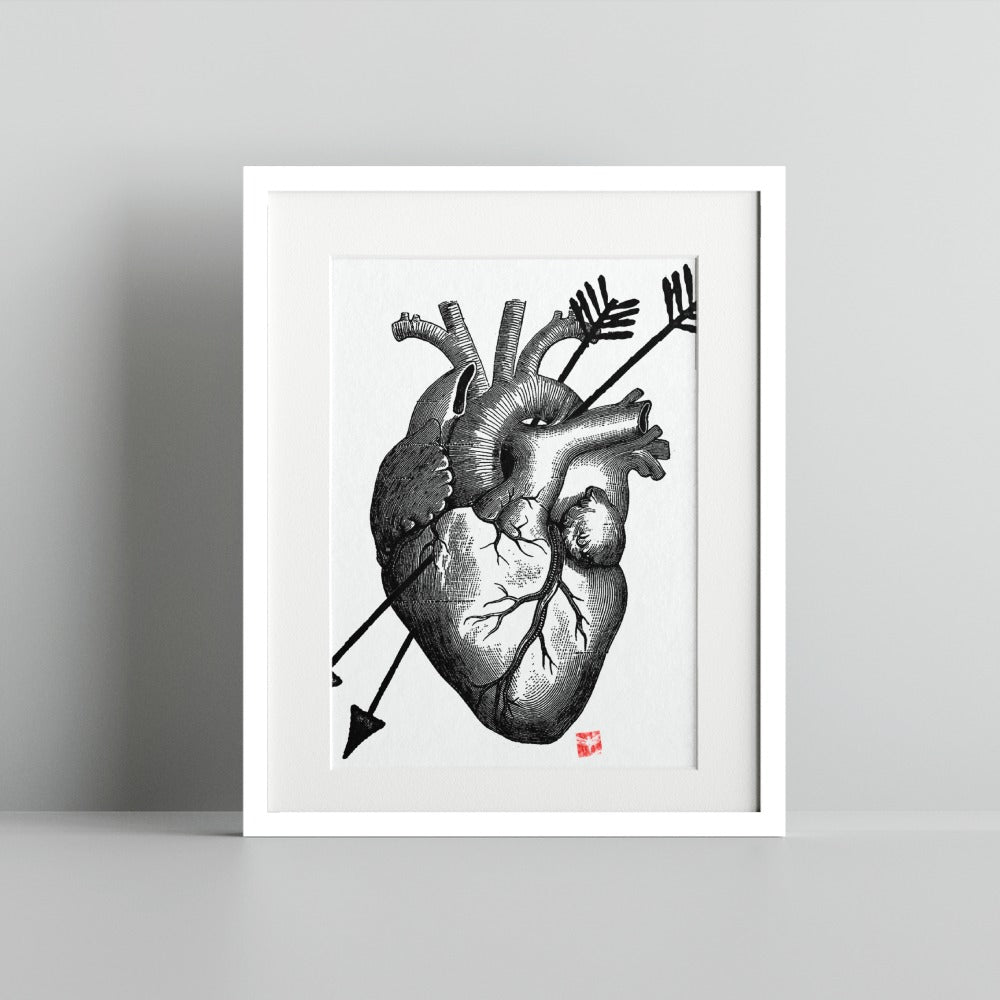 Heart and Arrow Artistic Detailed Framed Art Print Product