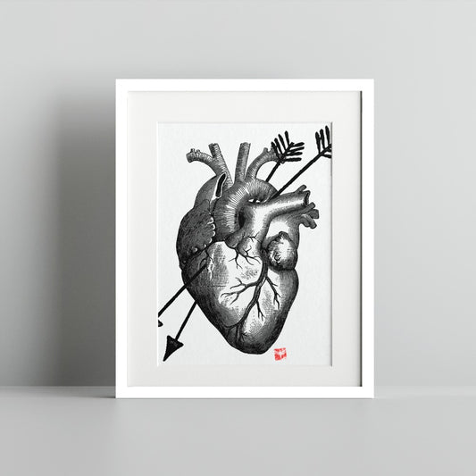 Heart and Arrow Artistic Detailed Framed Art Print Product