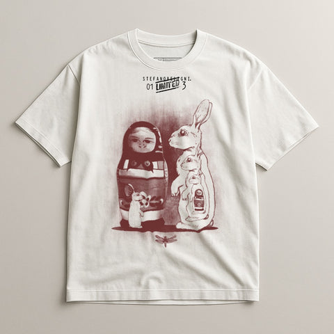 Matryoshka Doll and Rabbit Graphic T-Shirt