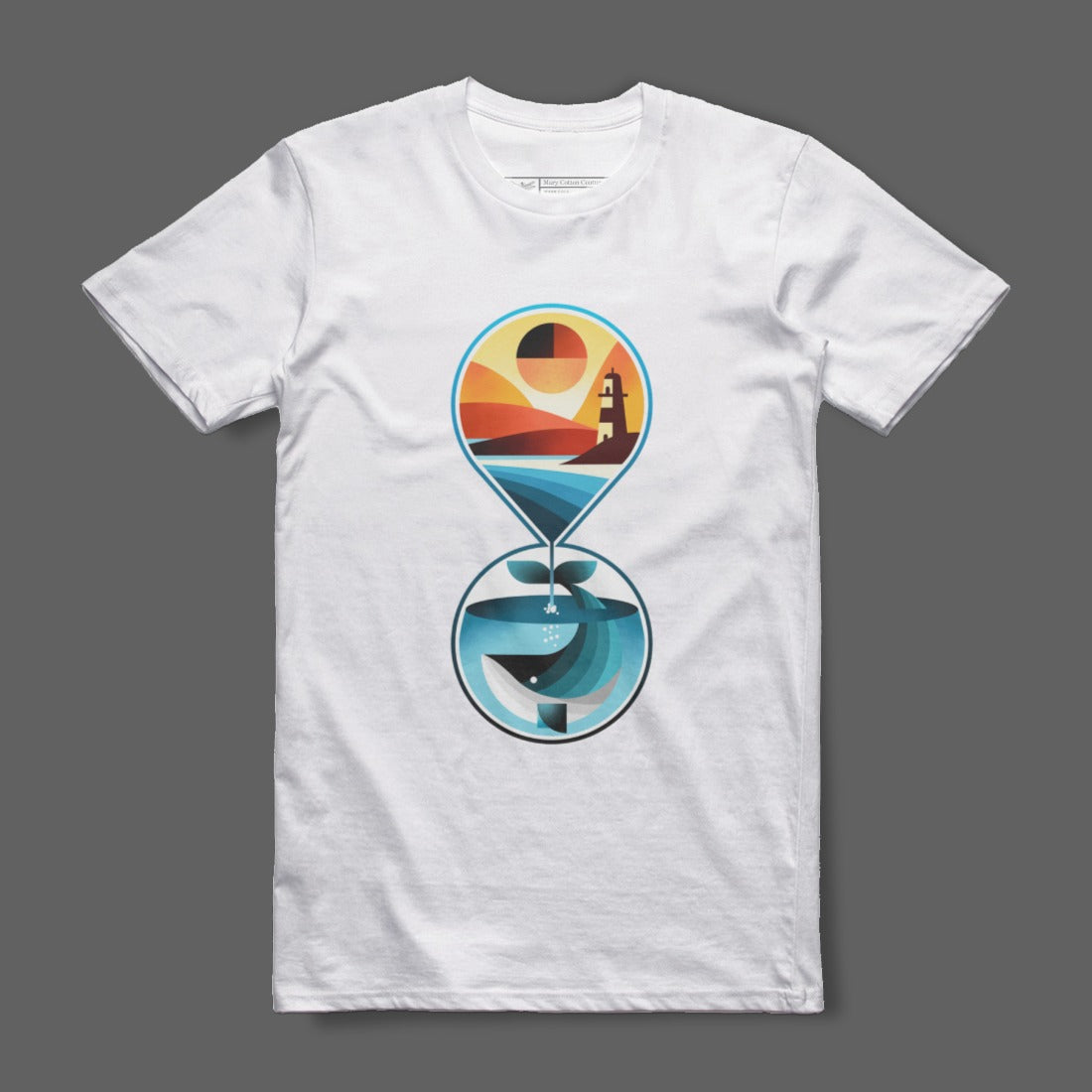 Sunset and Ocean Dual Design Graphic T-shirt