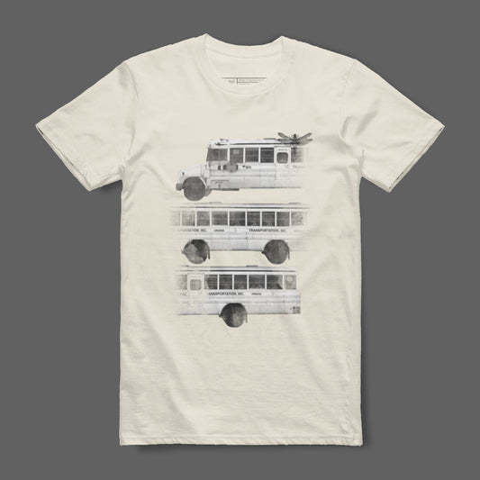 Vintage-style bus graphic tee shirt classic design