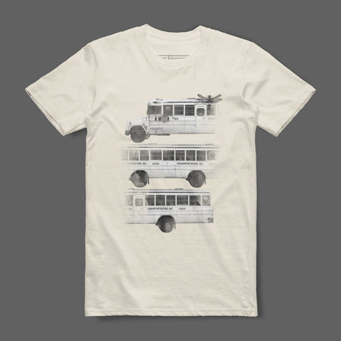 Vintage-style bus graphic tee shirt classic design