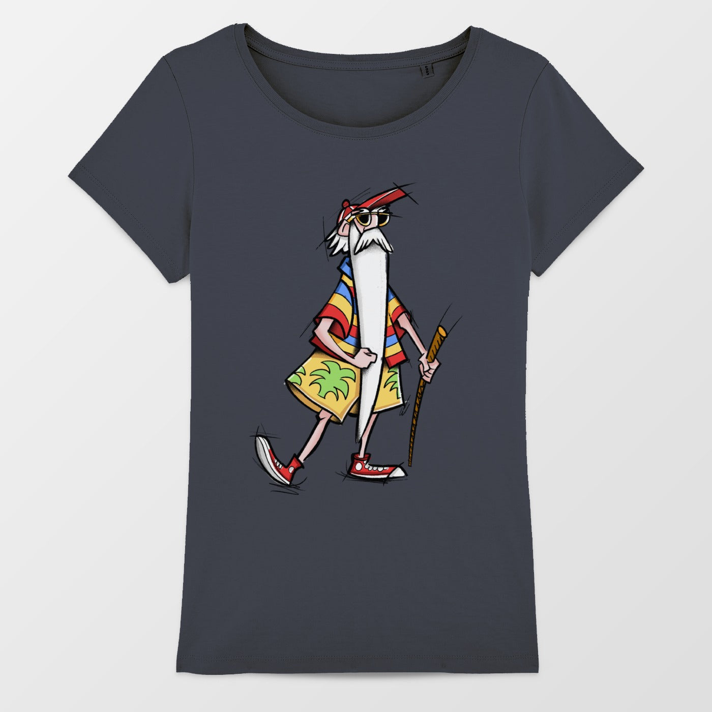 Old Man Cartoon Character Graphic T-Shirt