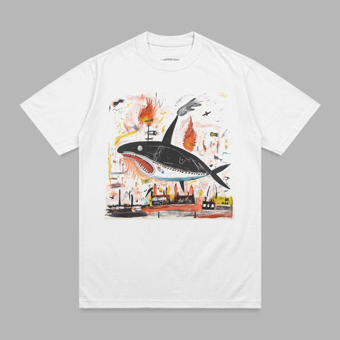 Abstract Shark Fire Cityscape Graphic Artwork product type